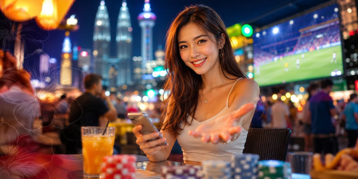 Pengguna membaca maklumat platform kasino dalam talian
