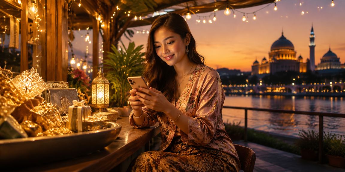 Pemain kasino mudah alih di Putrajaya menggunakan telefon pintar untuk bermain blackjack dalam talian